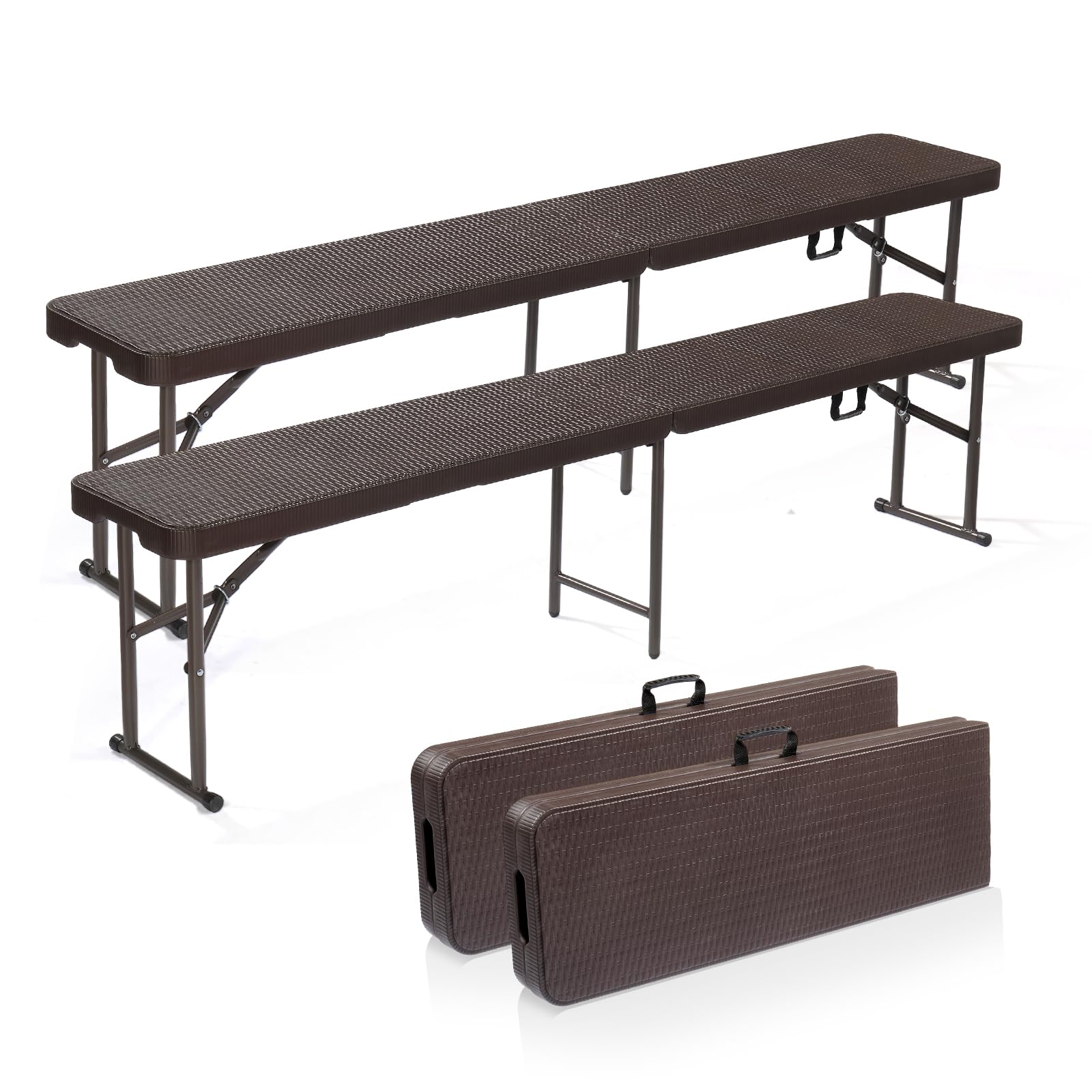 Amazon.com: VINGLI 6 feet Plastic Folding Bench,Portable in